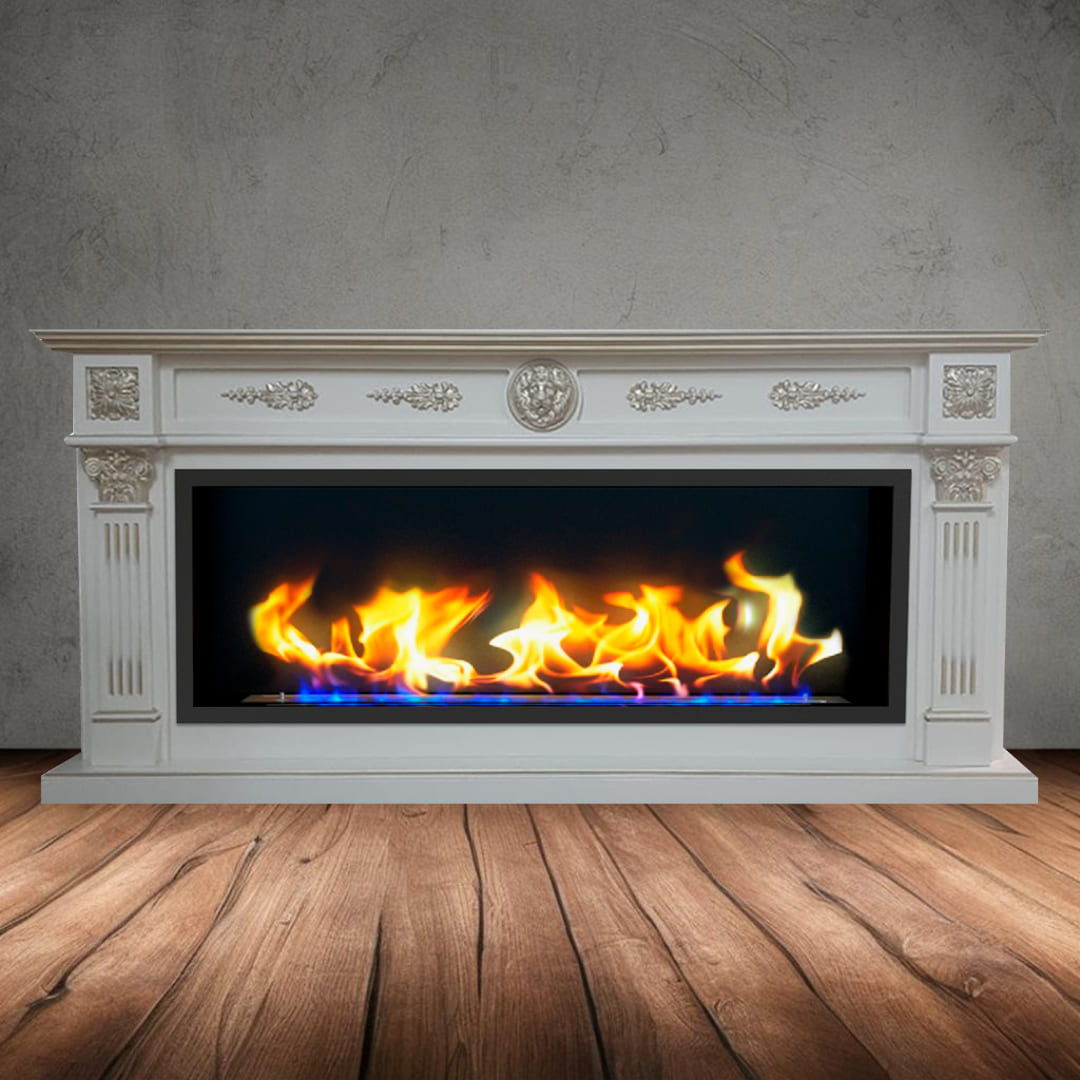 Биокамин в линейном портале "Русский огонь" Колизей с декоративным стеклом (стемалитом) по цене 110 650 руб.