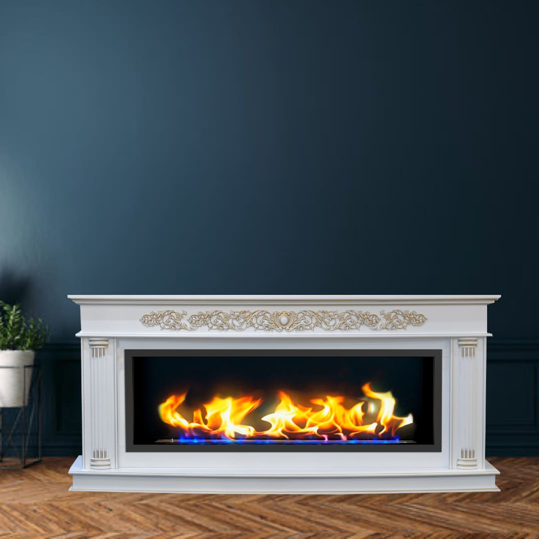 Биокамин в линейном портале "Русский огонь" Милан Люкс с декоративным стеклом (стемалитом) по цене 105 650 руб.