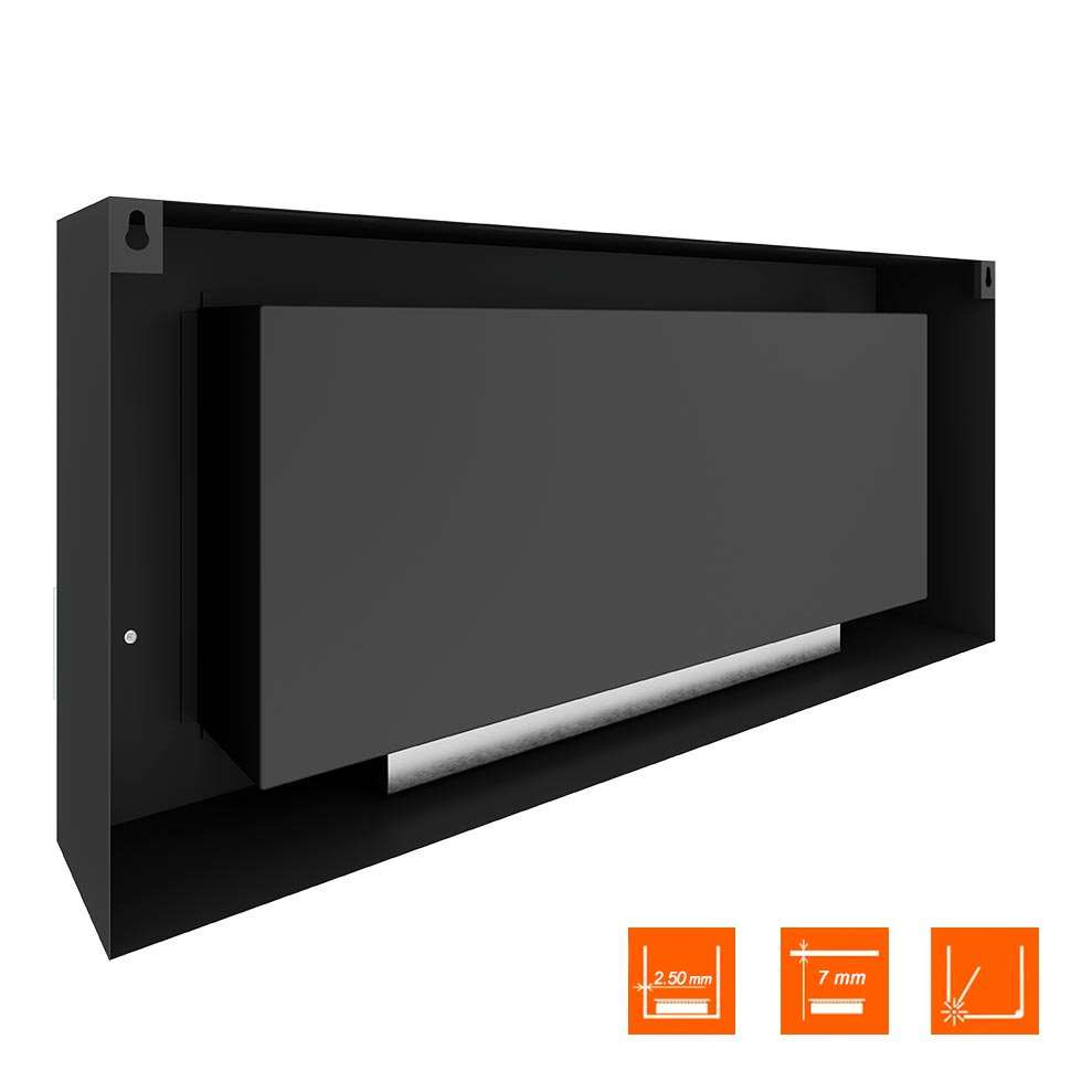 Биокамин SteelHeat WALL  LONG 1200 черный, стекло, стемалит по цене 59 640 руб.