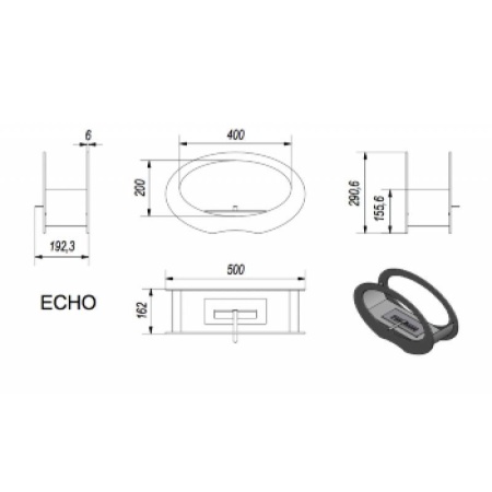 Настольный биокамин Kratki ECHO, TUV по цене €178