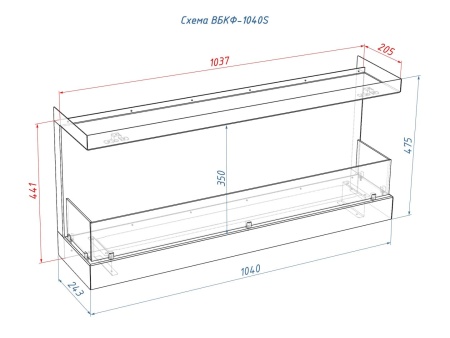 Встроенный биокамин Lux Fire Фронтальный 1040 S по цене 60 390 руб.