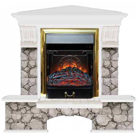 Бостон К Карелия угловой (белый)+Majestic Brass