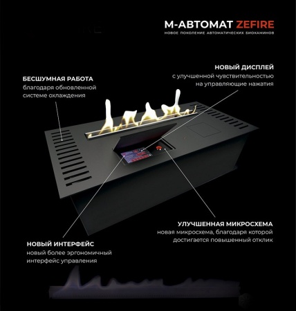 Автоматический биокамин ZeFire M 1200 шлифованный по цене 339 000 руб.