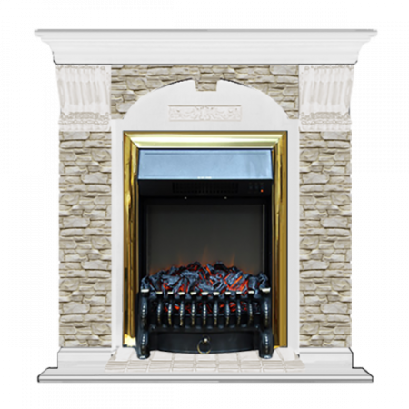 Арочный Грот однотонный (белый)+Fobos Brass